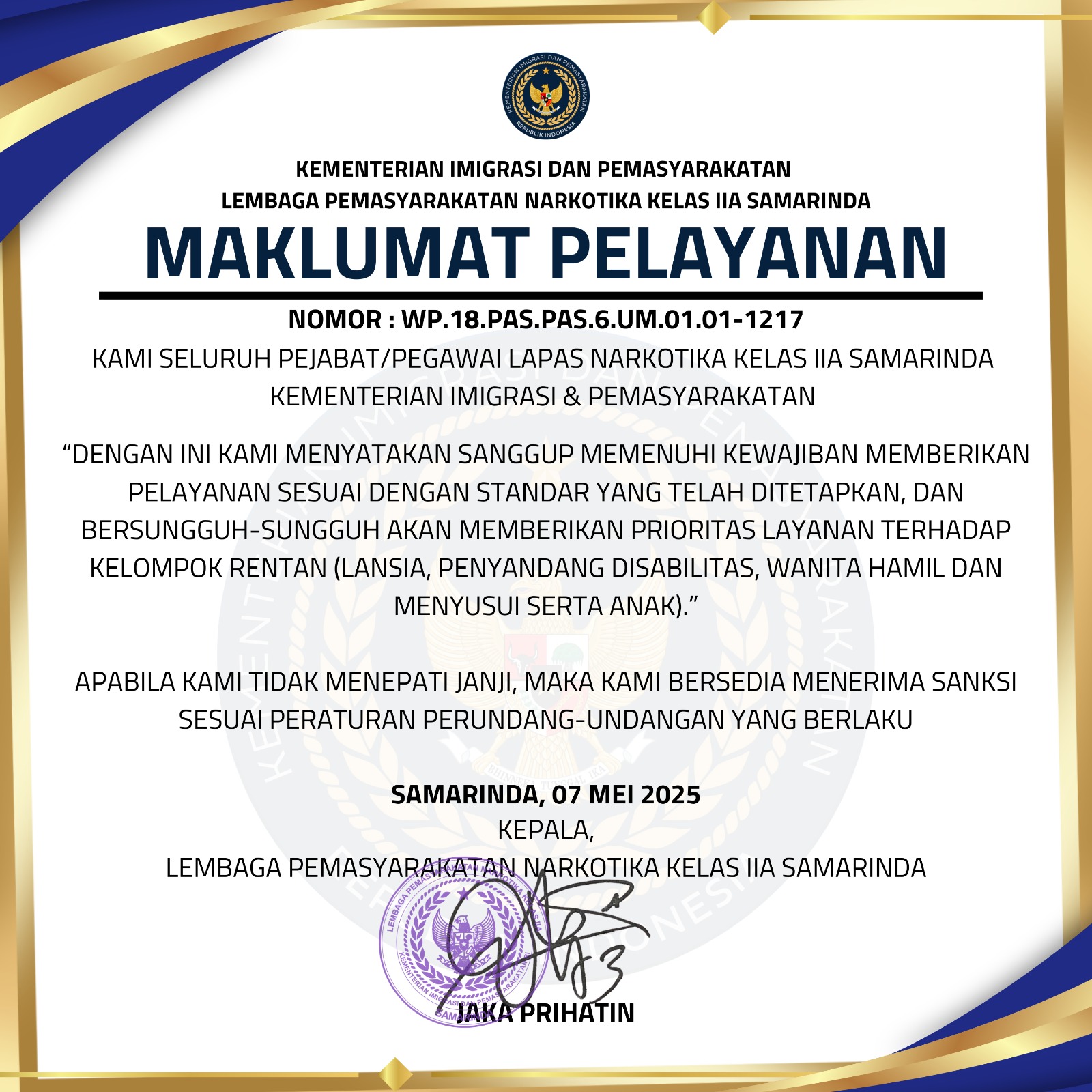 Maklumat Pelayanan